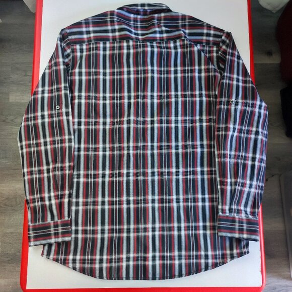 Stockhomme long sleeve button down shirt red and grey check men's size XXL - Picture 3 of 12